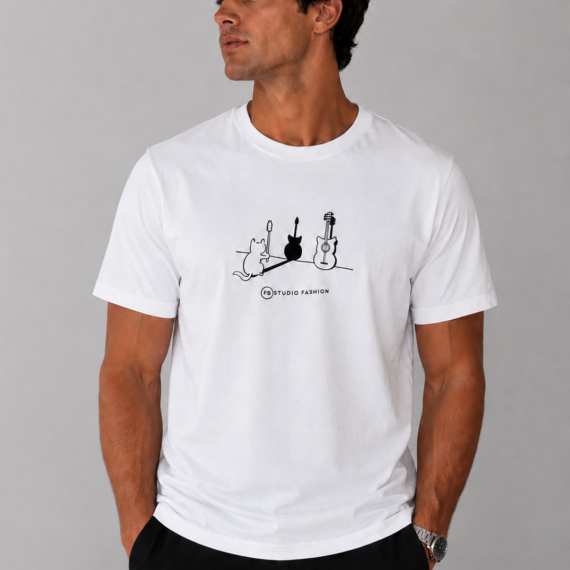 T-Shirt Cat Guitar