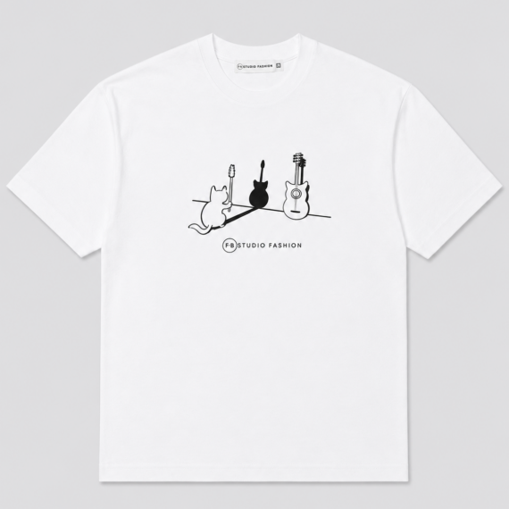 T-Shirt Cat Guitar